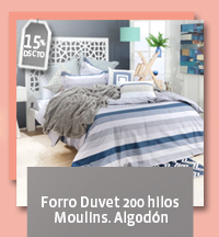 Forro duvet 200 hilos moulins. algodón