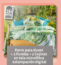 Forro para duvet + 2fundas + 2cojines en tela microfibra estampación digital