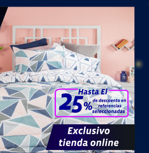 Hasta el 25% de descuento en referencias seleccionadas, exclusivo en tienda online