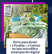 Forro para duvet + 2 Fundas + 2 Cojines en tela microfibra estampación digital