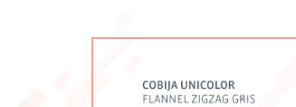 COBIJA UNICOLOR FLANNEL ZIGZAG GRIS