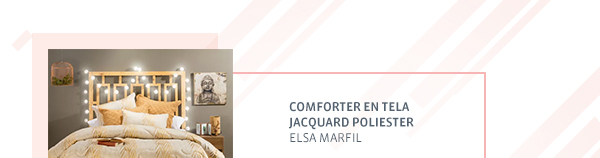 Comforter en tela jacquard poliester elsa marfil