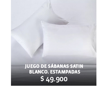 Juego de sabas satin blanco. estampadas $ 49.900