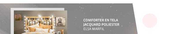 Comforter en tela jacquard poliester elsa marfil