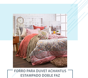 Forro para duvet achantus estampado doble faz