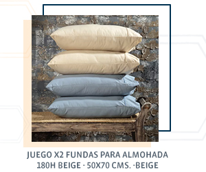 JUEGO X2 FUNDAS PARA ALMOHADA 180H BEIGE - 50X70CMS. - BEIGE