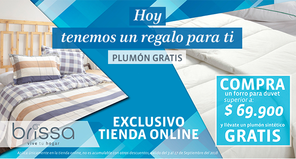 Hoy tenemos un regalo exclusivo para ti PLUMÓN GRATIS, compra un forro para duvet superior a: $ 69.900 y llévate un plumón sintético GRATIS