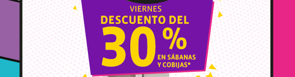 Descuento del 30% en sabanas y cobijas