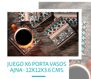 Juego x6 vasos Ajna - 12x12x3.6 CMS.