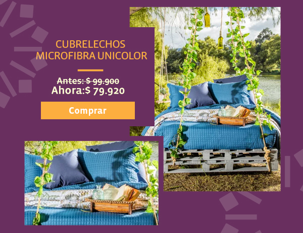 Cubrelechos microfibra unicolor, antes: $99.900, ahora:$ 79.920, comprar