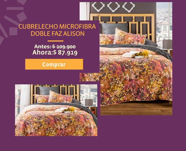 Cubrelecho microfibra doble faz alison, antes: $109.900, ahora: $87.919, comprar