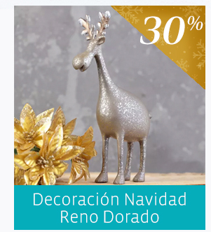 Decoración Navidad Reno Dorado