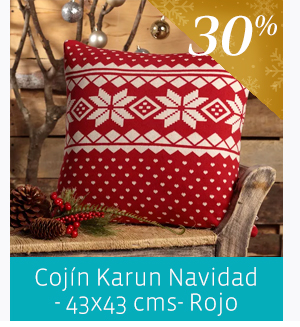 Cojín Karun Navidad - 43x43 cms- Rojo