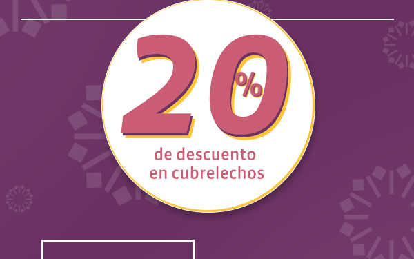 20% de descuento en cubrelechos