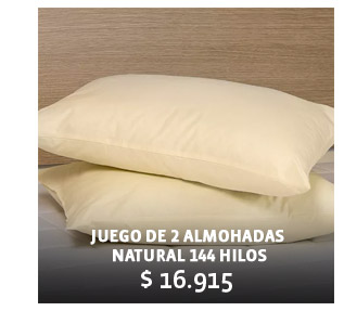 Juego de 2 Almohadas 
natural 144 hilos