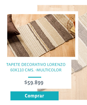 TAPETE ALGODÓN ESTAMAPADO LORENZO - MULTICOLOR | DESDE: $59.899