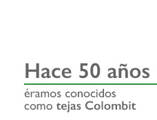 Hace 50 años éramos conocidos como tejas Colombit