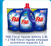 FAB Floral líquido botella 1,9L + 2 FAB floral líquido empaque económico repuesto 1,8 