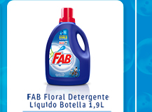 FAB Floral Detergente Líquido Botella 1,9L