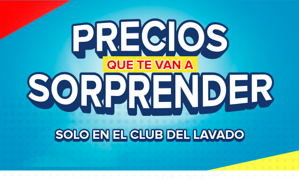 Precios que te van a sorprender, solo en el club del lavado