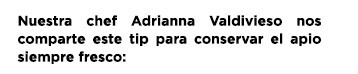 Nuestra chef Adrianna Valdivieso nos comparte este tip para conservar el apio siempre fresco: