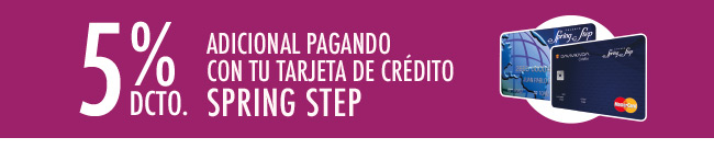 5%DCTO. ADICIONAL PAGANDO CON TU TARJETA DE CRÉDITO SPRING STEP