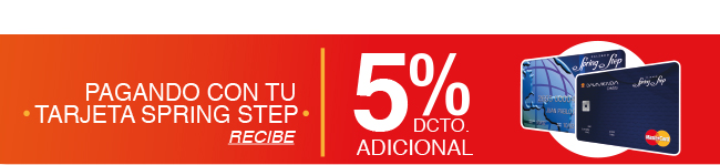 Pagando con tu Tarjeta Spring Step 5% DCTO Adicional