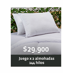 $29.900 - Juego x2 almohadas 144 hilos