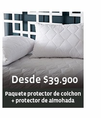 Desde $39.900 - Paquete protector de colchon + protector de almohada