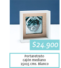 $24.900 - Portaretrato cajón mediano 15x15 cms. Blanco