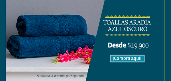 Toallas Aradia 
azul oscuro - Desde $19.900 - ¡Compra aquí!