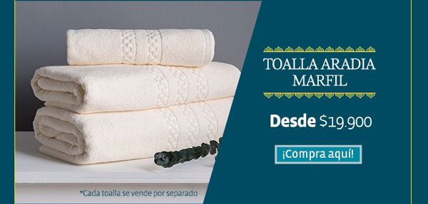 Toalla Aradia
 marfil - Desde $19.900 - ¡Compra aquí!