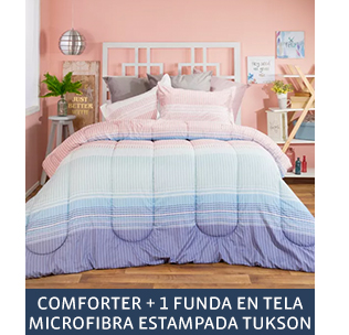 COMFORTER + 1 FUNDA EN TELA MICROFIBRA ESTAMPADA TUKSON