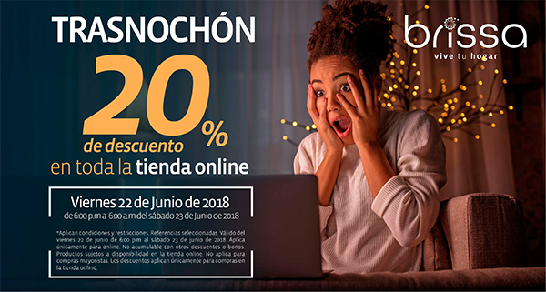 Trasnochón 20% de descuento en toda la tienda online