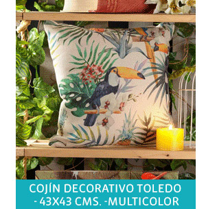 COJN DECORATIVO TOLEDO  - 43X43 CMS. -MULTICOLOR