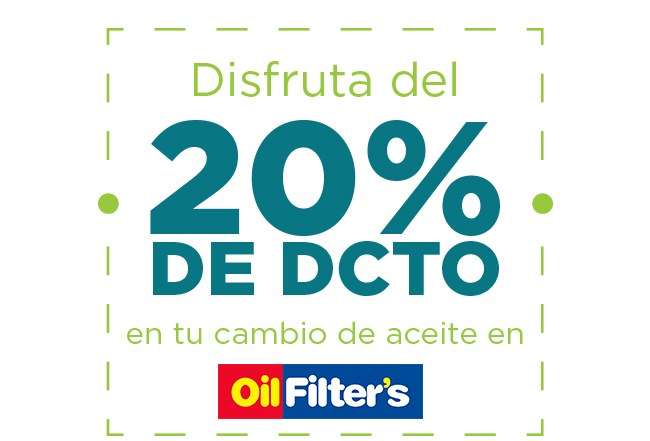 Disfruta del 25% DE DCTO en tu cambio de aceite en OilFilter's